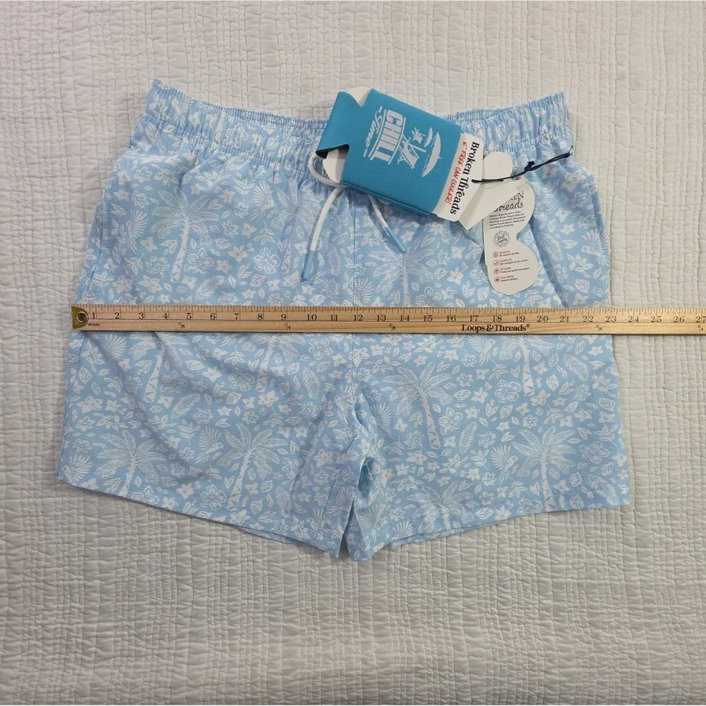 roken Threads Mens XL Swim Trunks New Light Blue Floral Board Shorts Mesh Lined